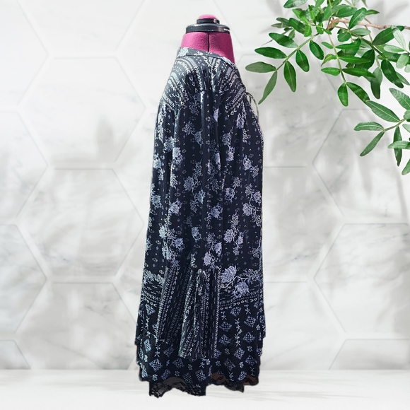 Style & Co Bohemian Floral Patterned Geo-Print Lace-Hem Peasant Top - Picture 6 of 16